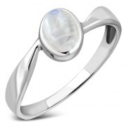 Rainbow Moonstone Silver Ring, r199
